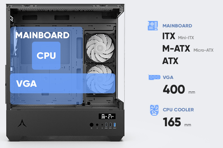 Boîtier PC | Noir | USB2.0, USB 3.0 | 3.5" HDD * 2, 2.5" SSD * 2 | Micro ATX/MINI ATX