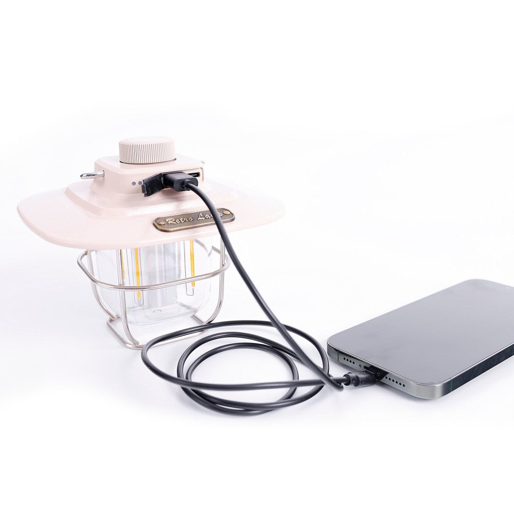 Lampe de camping d'extérieur-Port de chargement USB-Effet lumineux-Noir