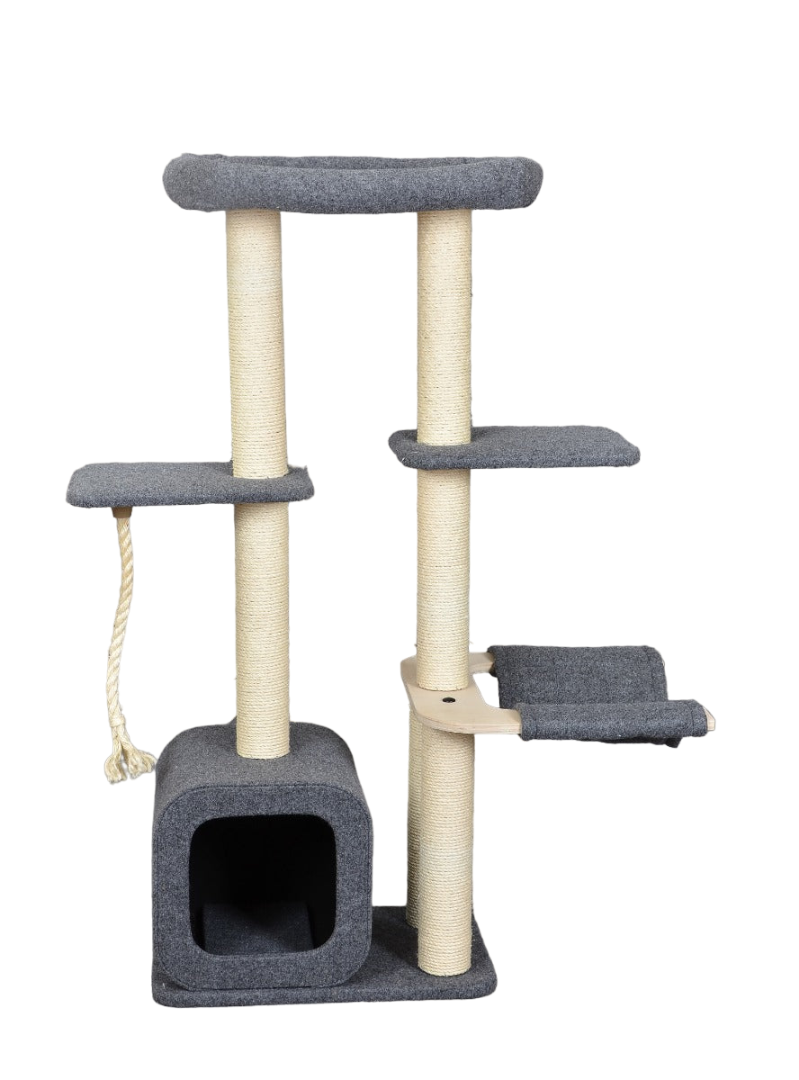 Bello - Katten Krabpaal - Klimboom - Kattenmeubel - Grijs SpirePets