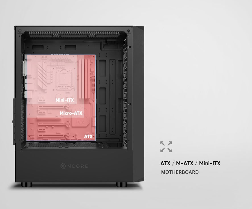 PC gamer case - G30 BLACK TRUE FORCE - Tempered glass