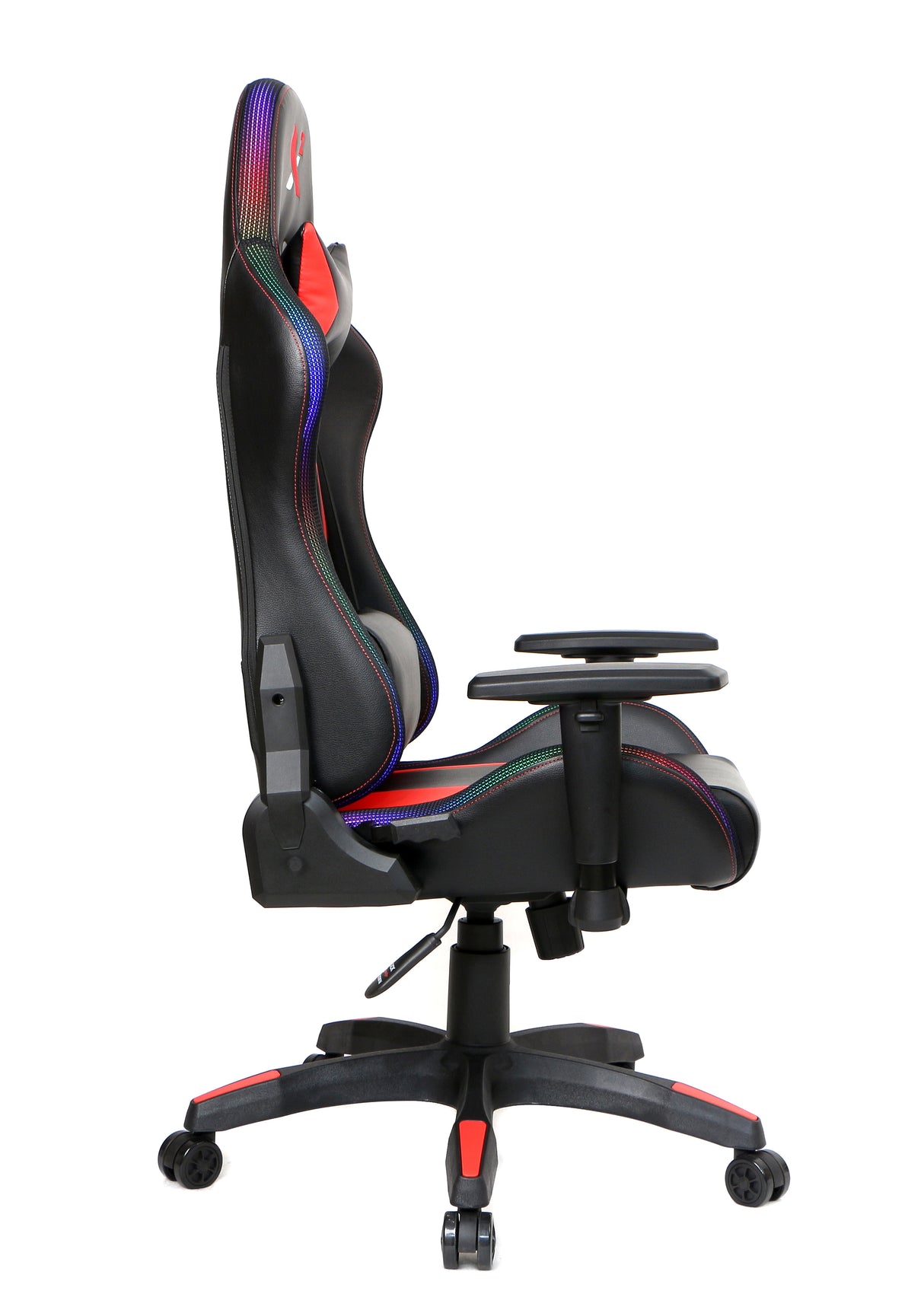 X2 Gaming Stoel - Met nekkussen Verstelbaar - RGB Lichten - Ergonomisch - Bureau Stoel - PVC leer - Nylon Wielen - 54x69.5x133cm (LxWxH) Spire