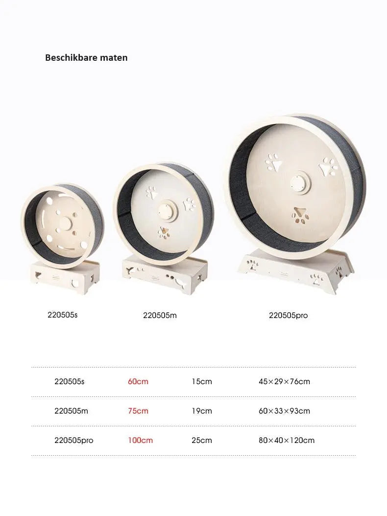 Katzenlaufrad – Laufrad für Katzen – Katzenrad aus massivem Birkenholz – Größe M