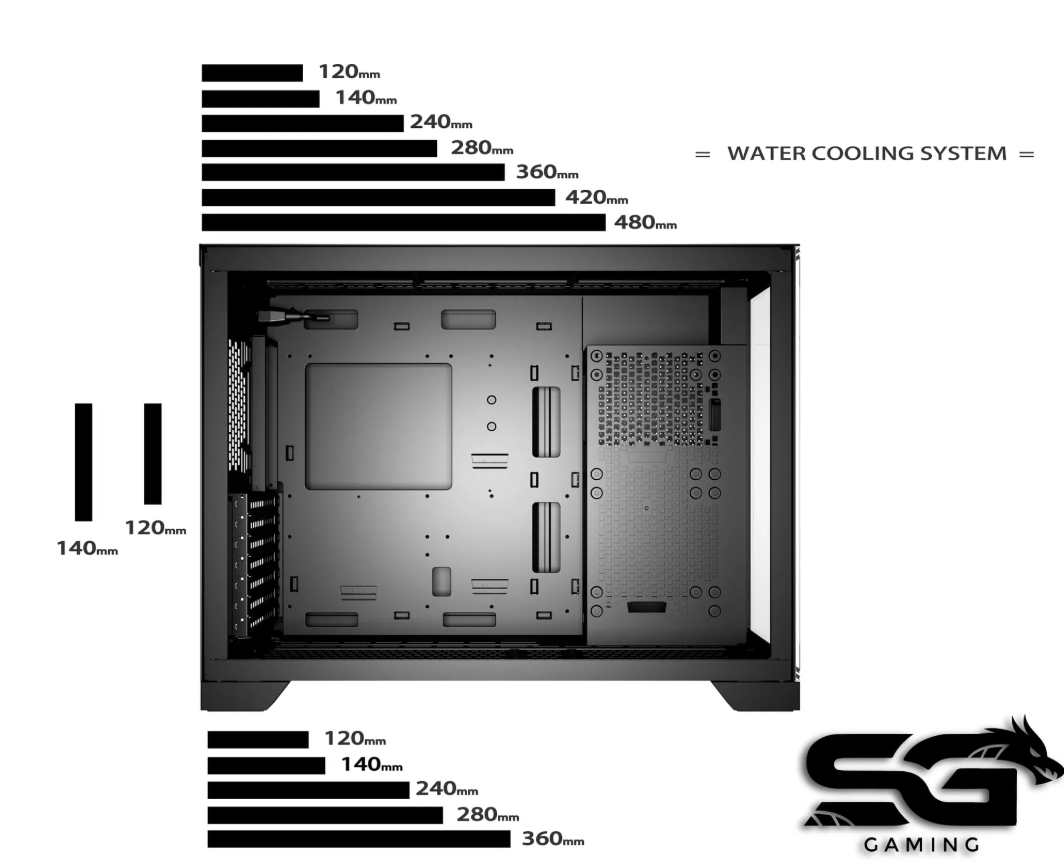Sahara gaming behuizing - Gehard glas - Zwart - RGB compatible Sahara