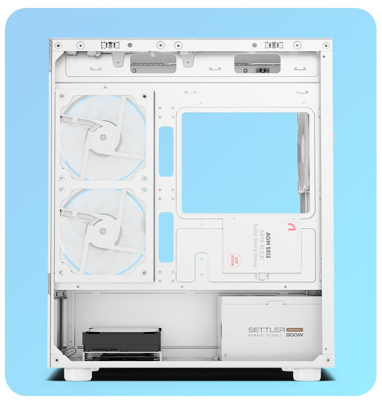 PC behuizing - gamer case - U20M WHITE - Tempered glass - RGB Spire