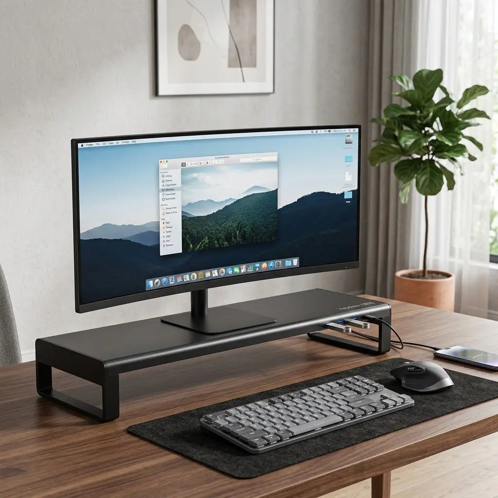 Multifunctionele monitor standaard - aluminium - 4x USB3.0 hub Spire