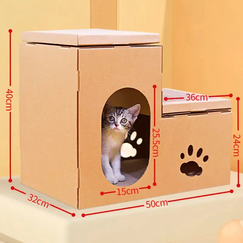 Kattenhuis krab-speelhuis | Huisje voor poezen en katten | 50x32x40cm Coolgods