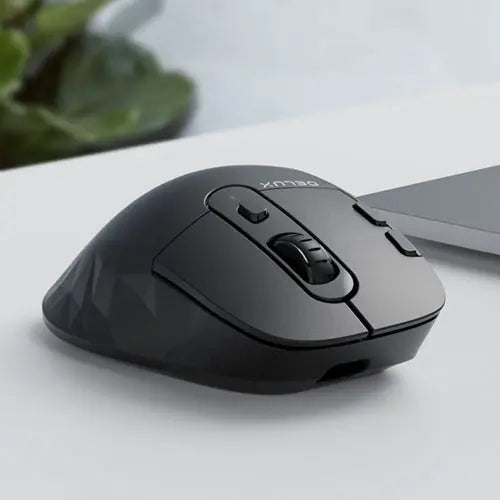 Delux M912 Draadloze Ergonomische Muis - Bluetooth - Zwart - Semi Verticale muis - 121.3x90.7x45.1mm Coolgods