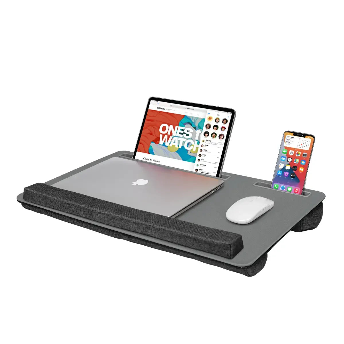 Laptop Standaard | Smartphone Houder | Ergonomische standaarden | Polssteun | Ruimtebesparend en draagbaar | Leer | Maximaal 17 inch Coolgods