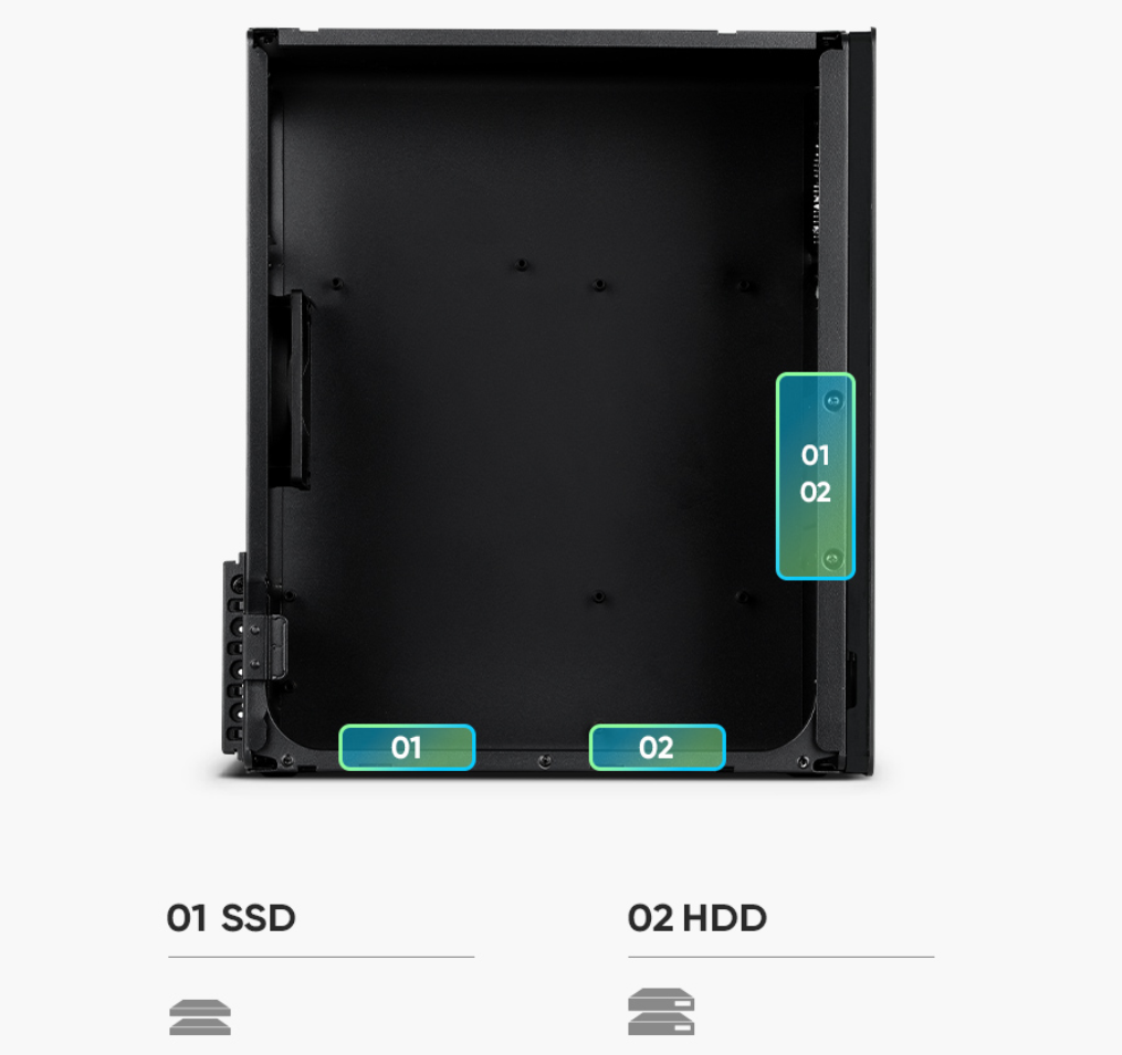 O20M BLACK - OFFICE MINI TOWER CASE Spire