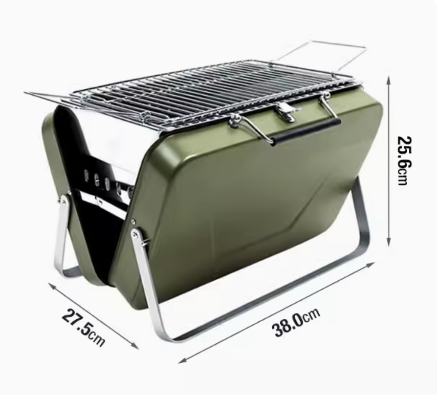 Compacte BBQ - mini barbecue koffer - groen - draagbaar - maat M - Coolgods.nl