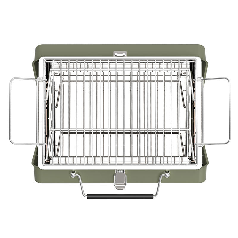 Compacte BBQ - mini barbecue koffer - groen - draagbaar - maat S - Coolgods.nl