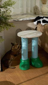 Katten krabpaal - kattenmand - multifunctioneel - groot aantrekkelijk ontwerp - groen en wit - Coolgods.nl