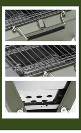 Compacte BBQ - mini barbecue koffer - groen - draagbaar - maat M - Coolgods.nl