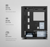 PC gamer case - G30 BLACK TRUE FORCE - Tempered glass