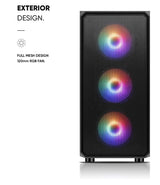 PC gamer case - G30 BLACK TRUE FORCE - Tempered glass