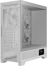 Gamdias Atlas M1 Aquarium Gaming Case Wit met Temperatuur Display - Computer Behuizing met ARGB LED Verlichting