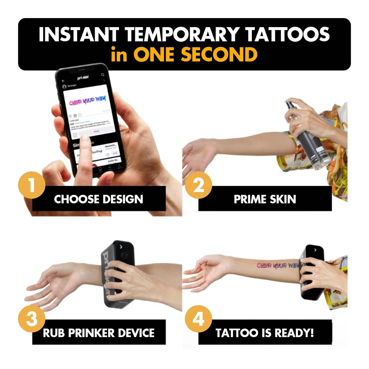 Prinker S Tattoo Printer – Maak Zelf Gepersonaliseerde Tijdelijke Tattoos Prinker