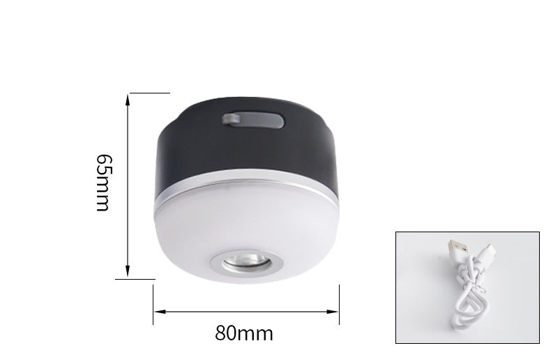 Kampeer LED Lamp met ophanghaakjes en magneet - oplaadbaar via USB type C