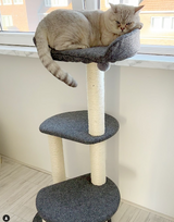 Luxury Scratching Post for Cats | Cindy | 5 Levels | 7 Sisal Crab Columns | Plush Bed