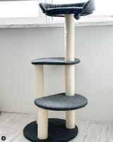 Luxury Scratching Post for Cats | Cindy | 5 Levels | 7 Sisal Crab Columns | Plush Bed