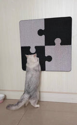 Kattenkrabplank - Puzzelstructuur - Splitsontwerp - Muurbevestiging - Zwart en Wit - 60*60*1.8 cm SpirePets