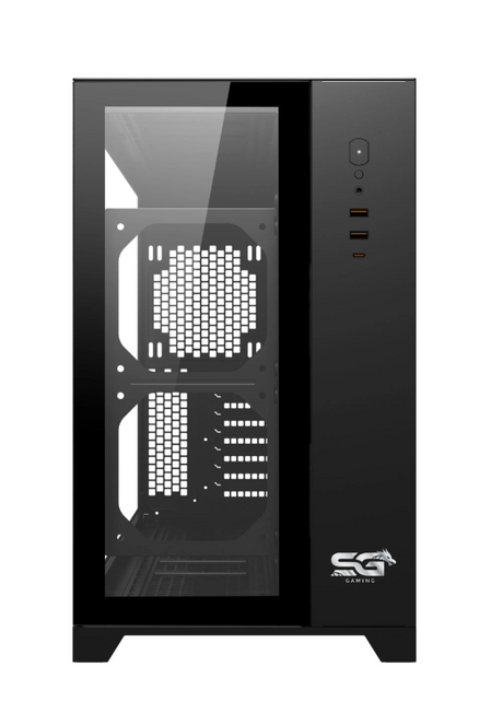 Sahara gaming behuizing - Gehard glas - Zwart - RGB compatible Sahara