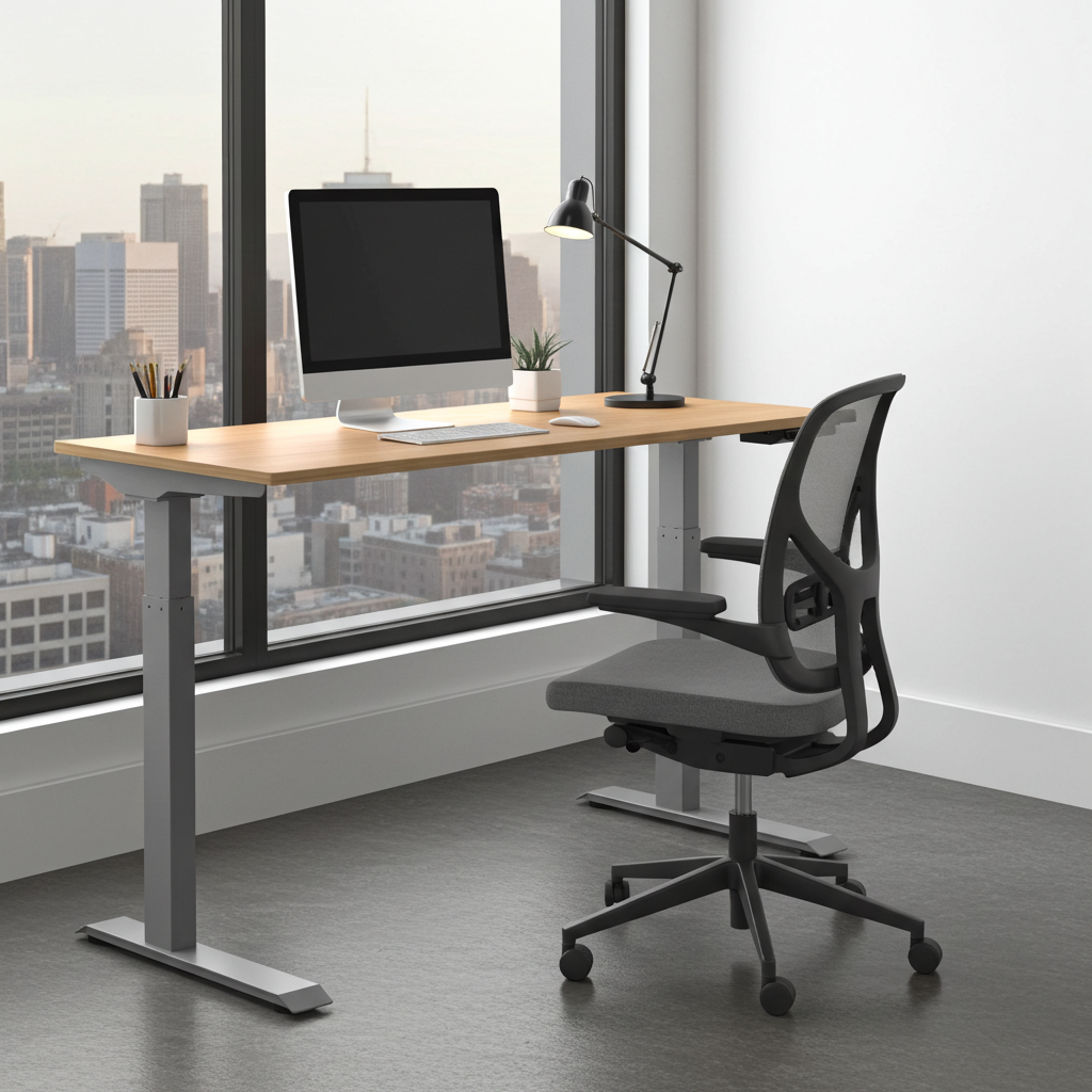 Spire zit-sta bureau elektrisch verstelbaar - ergonomische werkplek - in hoogte verstelbaar Spire