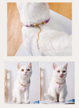 Halsband katten roze met bel - Japans - verstelbaar in lengte - 29 tot 36 cm - kattehalsband - halsbandje Coolgods