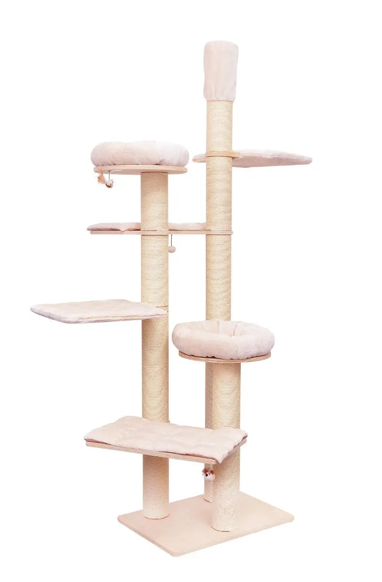 Krabpaal katten - Beige - 80 X 58 X 237-257cm - Krabmeubel - Krabpaal groot - Kattenmeubel Coolgods